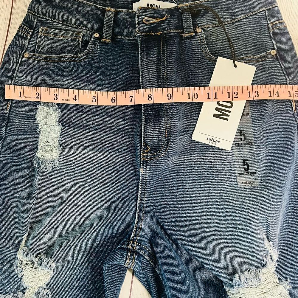 Mom denim distressed High Rise Womens' jeans size 5 - Picture 6 of 12